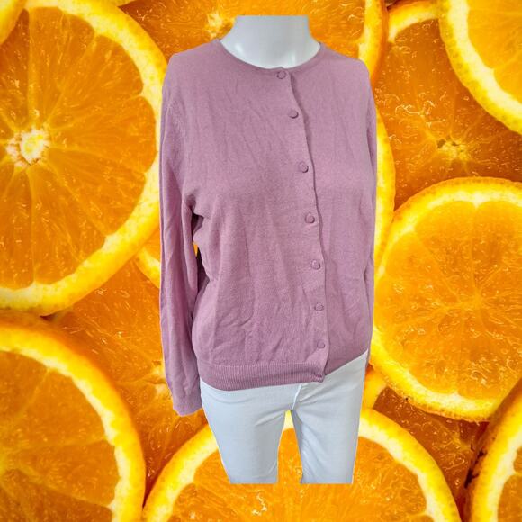 August Silk Cashmere Silk Pink Button Up Cardigan Size M - Picture 1 of 8